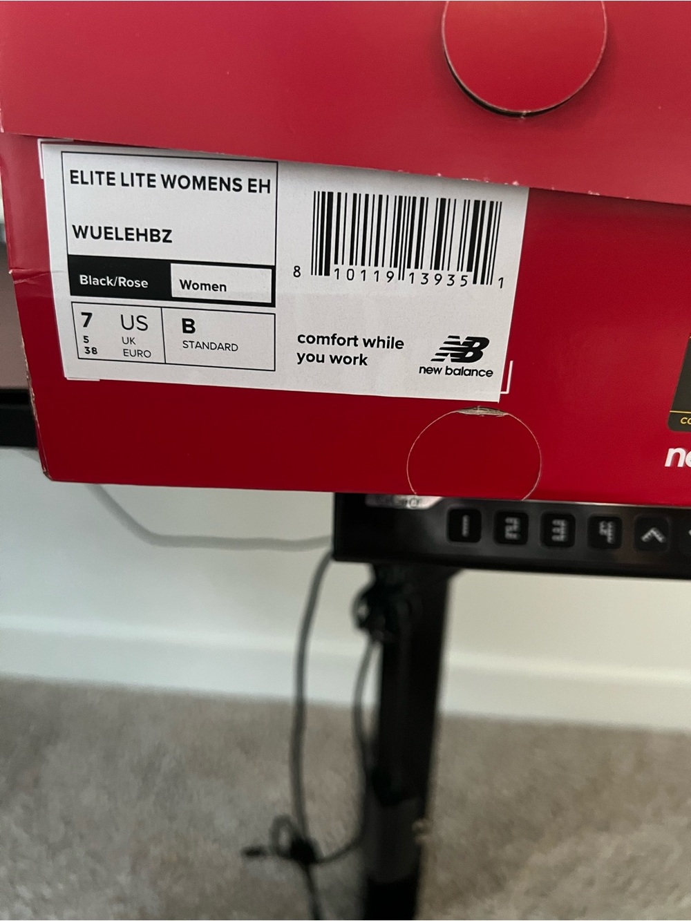 New Balance Women's Shoe Box in Black and Rose